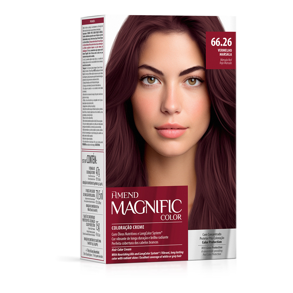 Kit Coloração Magnific Color 66.26 Vermelho Marsala Amend - Maria Bonita